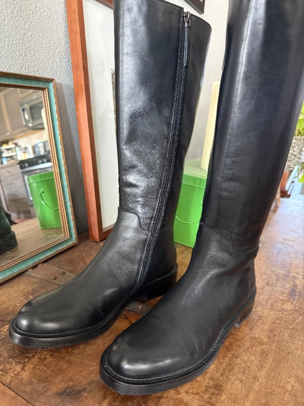 Quince Italian Leather Black riding boots size 9 - Picture 1 of 5
